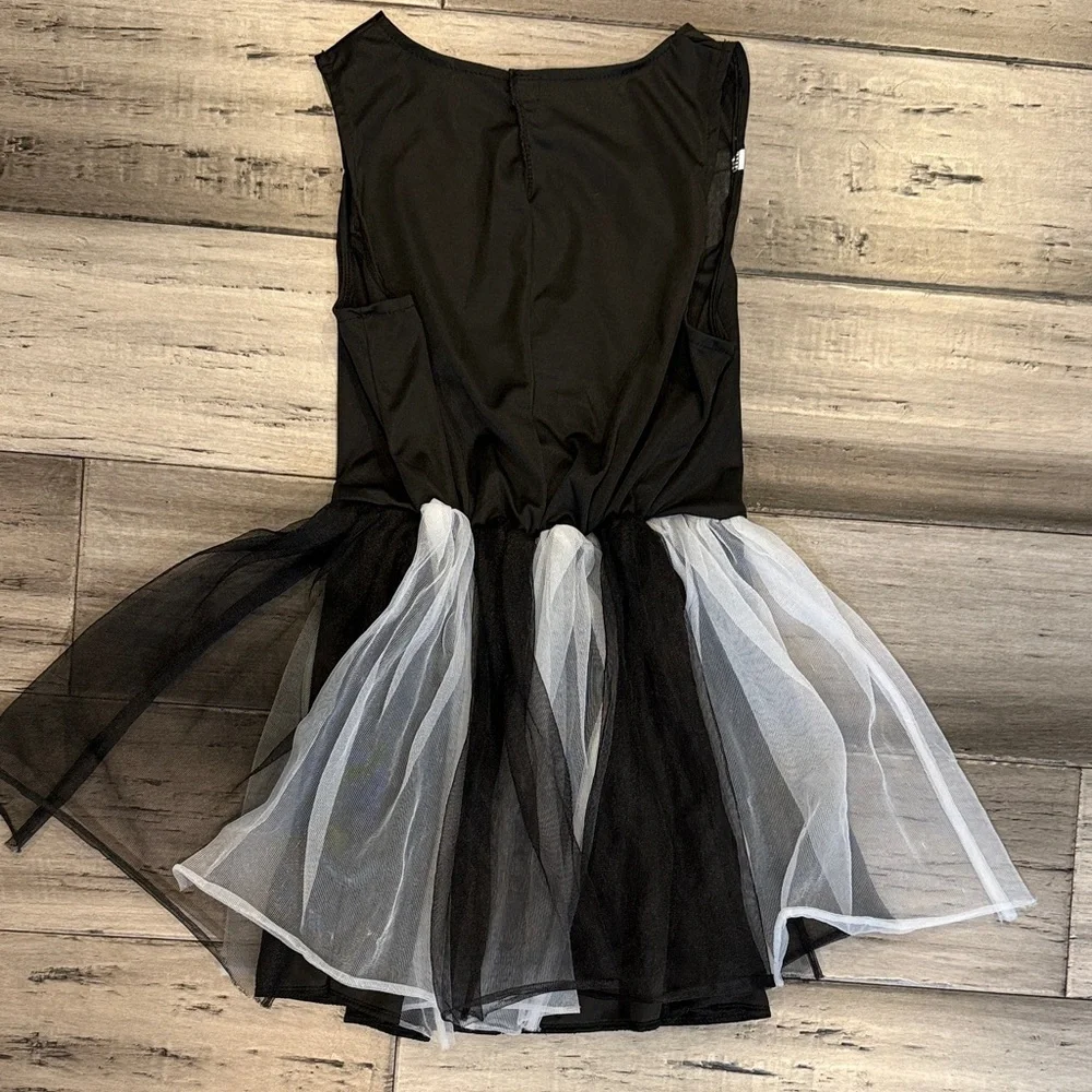 Black Skeleton Tulle Kids Costume Dress